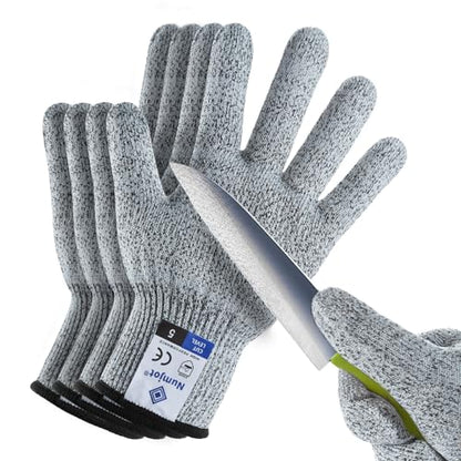 Cut Resistant Gloves,2 Pairs Food Grade Level 5 Protection, Safety Kitchen Cut Gloves for Oyster Shucking, Fish Fillet Processing, Mandolin Slicing, Meat Cutting and Wood Carving(Gray-Small) - color: Gray, size: Small (Pack of 4)