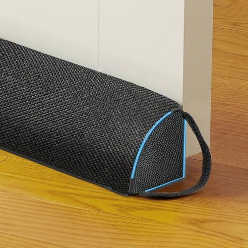 Door Draft Stopper for Bottom of Door, 38" Triangle Decorative Door Draft Stopper with Hanging Loops, Weather Stripping Door Bottom Seal Insulation Strip Gap Filler Blocks Cold Air & Noise - size: 38inches