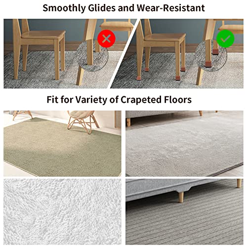 Chair Sliders for Carpeted Floors, 16Pcs Chair Glides Square Furniture Sliders Carpet, Teflon Table Leg Protectors Sliders for Carpet, Make Furniture Glides Move Easy (Fit 1.5-1.8", Clear) - size: Fit: 1.4"-1.8"