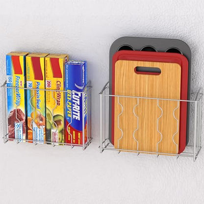 Simple Houseware Over the Cabinet Door Organizer Holder 2 Pack 13.5" Wx4.25 Dx18.5 H and 12.5" Wx3.6 Dx18.5 H Silver - size: 2 Pack