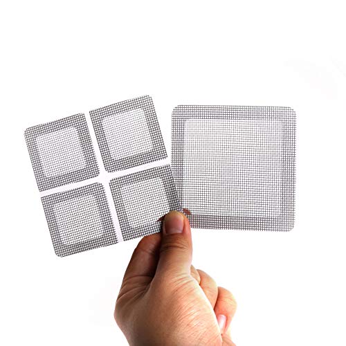 by.RHO Window and Door Screen Repair Patch kit. 25 Patches, (1⅞" x 1⅞" x 20pcs) (3½" x 3½" x 5pcs) - color: Small+medium / Gray
