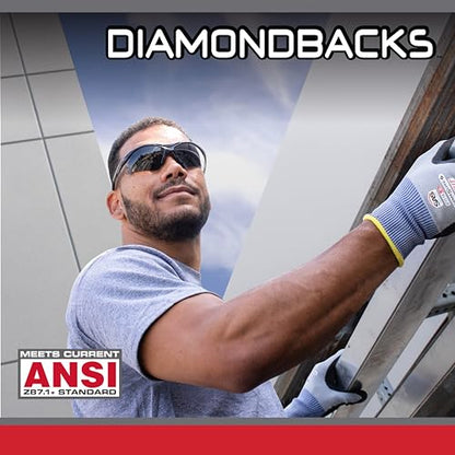 Diamondbacks Safety Eyewear Black Frame, One Size - style: Gray Lens