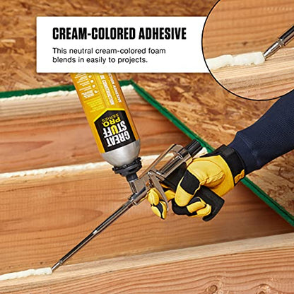 Great Stuff 343087 PRO 26.5-Ounce Construction Adhesive, Each, Cream, 26.5 Ounce - size: Each, style: Construction Adhesive