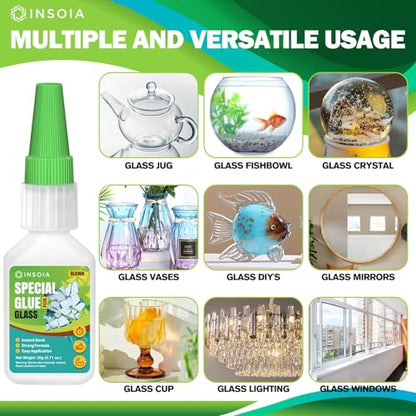 Glass Glue, 20g Clear Super Glue for Glass Repair Quick Fix Glass Adhesive Heavy Duty Strong Crazy Instant Glue for Bonding Glass, Acrylic, Ceramics, Mirrors, DIY Crafts - size: 20 Grams * 1 Pack, style: Glass Glue