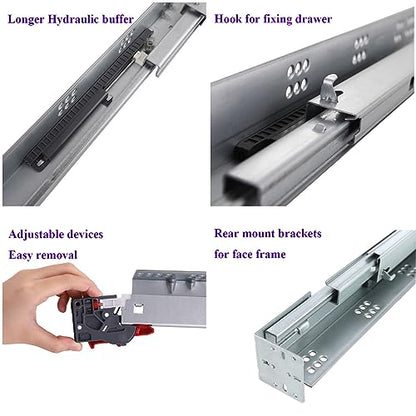 Undermount Concealed Soft Close Drawer Slides 12inch,6 Pairs Full Extension Drawer Glides Runners with Locking Device and Rear Mounting Brackets - size: 12 Inch