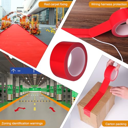 Red Duct Tape Heavy Duty, Waterproof Strong Adhesive Duct Tape for Indoor Outdoor Repairs Packaging Arts Crafts Projects, Tear by Hand 2 Inch x 20 Yards - color: Red