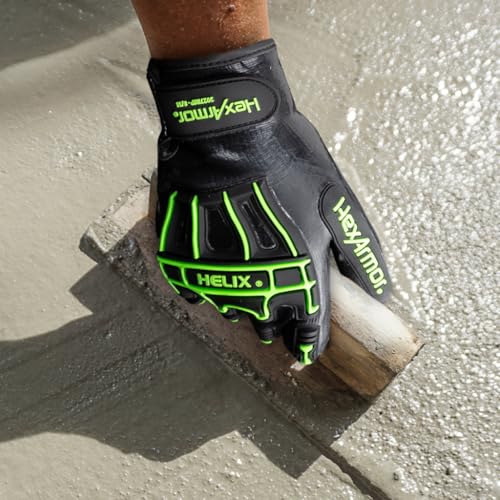 HexArmor Helix 3027IMP Liquid-Resistant Impact Gloves – ANSI A7 Cut Protection, IR-X® Impact Exoskeleton, 21-Gauge Dexterity, Full Nitrile Coating, Touchscreen Compatible, High-Grip Sandy Palm - color: Helix 3027imp, Black, A7 Cut Resistance, Liquid-resis