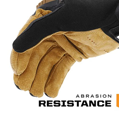 Mechanix Wear M-Pact Leather Gloves - Leather Impact-Resistant Work Gloves for Hand Support - Breathable Design - Shock Absorbing - Machine Washable - Brown/Black - Large - size: Large