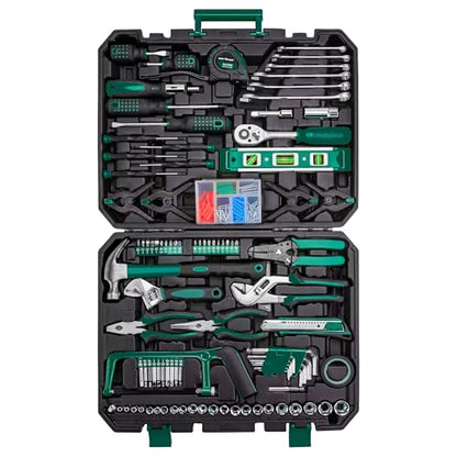 CARTMAN 238-Piece Tool Set with Socket Wrench & Auto Repair Tools Mixed General Household Hand Tool Kit, Green Plastic Toolbox Storage Case Comprehensive DIY, Home & Car Maintenance - color: Green