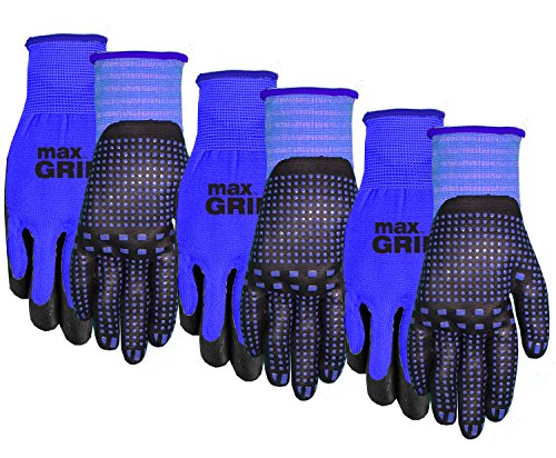 MidWest Gloves & Gear 94BLP03-LX-AZ-6 Max Grip Packs, 3 Pair, Mens Blue, L-XL - size: 6 Piece Assortment