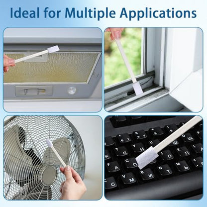 20 Pcs Disposable Crevice Cleaning Brush, Thin Cleaning Tool for Tight Spaces, Small Gap Cleaner Brush for Keyboard Toilet Window Track Door Grooves Vent Fan(White)