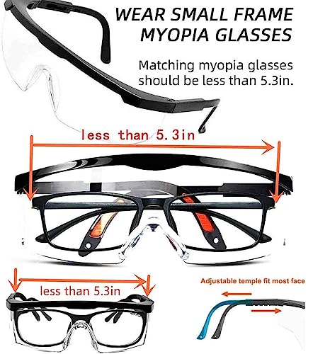 5 PACK Safety Glasses Goggles, Men Women Anti-fog Wide Vision Safety Goggles Eye Protection, Z87 UV 400 Blocking Eyewear Adjustable Temples Eye Shied for Lab,Yard work, Gardening, Lawn mowing - color: Black&yellow