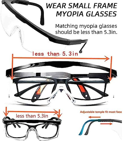 5 PACK Safety Glasses Goggles, Men Women Anti-fog Wide Vision Safety Goggles Eye Protection, Z87 UV 400 Blocking Eyewear Adjustable Temples Eye Shied for Lab,Yard work, Gardening, Lawn mowing - color: Black&yellow