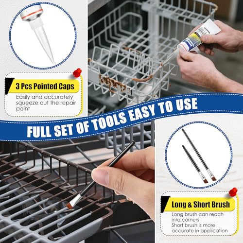 1.7oz Dishwasher Rack Repair Coating, Grey Dishwasher Vinyl Rack Rust Touch Up Paint Kit, Insulation and Waterproof, High and Low Temperature Resistant - color: Grey, size: 1.7 Ounce (Pack of 1)