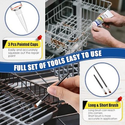 1.7oz Dishwasher Rack Repair Coating, Grey Dishwasher Vinyl Rack Rust Touch Up Paint Kit, Insulation and Waterproof, High and Low Temperature Resistant - color: Grey, size: 1.7 Ounce (Pack of 1)