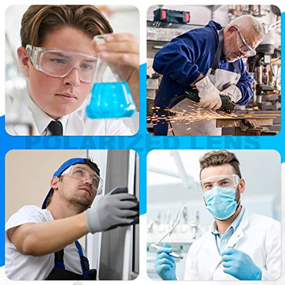 WFEANG Clear Safety Glasses bulk, Lightweight Protective Eyewear For Men Women, Over Goggles Impact Scratch Resistant - color: 12 Pack-clear