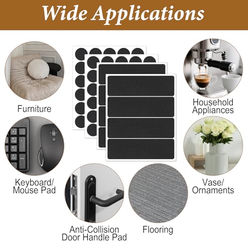 68 Pcs Pad Non Slip Stickers, Self Adhesive Rubber Grips for Furniture to Prevent Sliding with Strong Grip, Noise Reducing Non Slip Pads, for Chairs,Tables, Floors