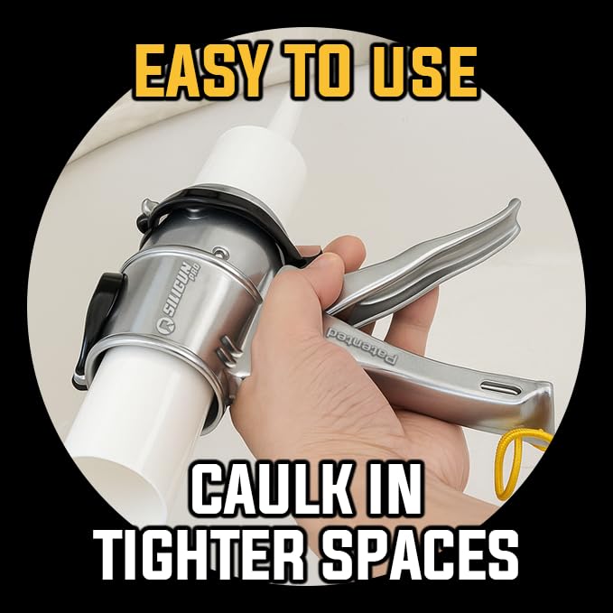 SILIGUN™ PRO Compact 24:1 Caulking Gun - No Drip Caulk Gun - Patent Design - Lightweight Aluminum Frame - Works with all 10 oz Tubes (SILIGUN PRO) - color: Siligun Pro