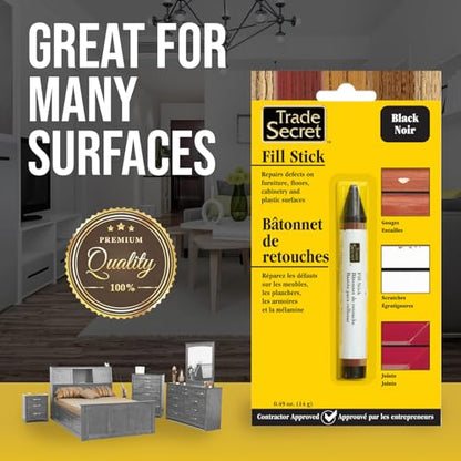 Wood Scratch Repair Fill Stick for Black Surfaces, Great for Touch-Ups and Repairs on Hardwoods Floors, Furniture, Cabinets and Plastic Surfaces. - color: Black