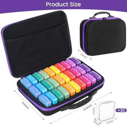 Douorgan Diamond Painting Storage Containers Portable Bead Organizer Shockproof Bead Art Storage Case Jewelry Beads Storage Box (30 Small Boxes) - size: Medium - 30 Small Boxes