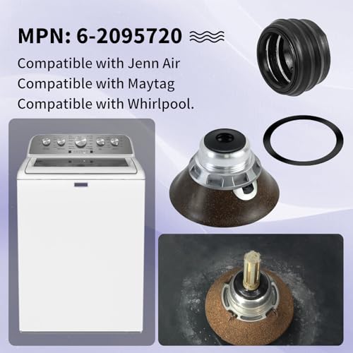 6-2095720 Washer Tub Stem & Seal Repair Kit Compatible with Whirlpool Maytag Washer Tub Seal Parts AP4390013 PS2351899 Washer Tub Stem Leak Repair Kits Solve leakage problem