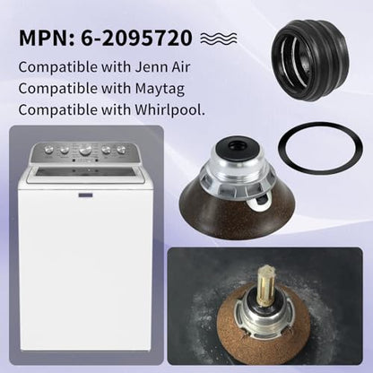 6-2095720 Washer Tub Stem & Seal Repair Kit Compatible with Whirlpool Maytag Washer Tub Seal Parts AP4390013 PS2351899 Washer Tub Stem Leak Repair Kits Solve leakage problem