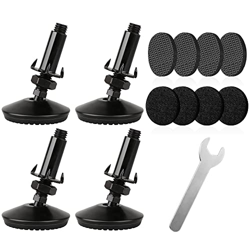 4 Set M10 Swivel Adjustable Leveling Feet, Heavy Duty Height Adjuster Furniture Leveler Foot with T Nut, Screw in Cabinet Table Chair Self Levelers Leg - 2" Base Dia & 2" Bolts Length - Black - style: Black Swivel Leg Levelers