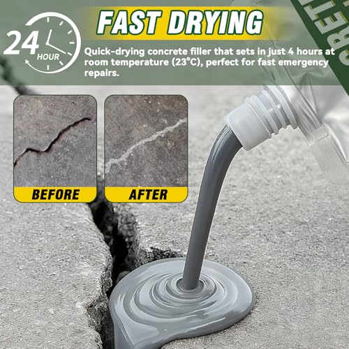 Concrete Crack Filler, 200g Cement Crack Filler, High Elasticity Self Leveling Crack Sealant, Waterproof Concrete Caulk for Driveway, Walkway, Patio, Indoor and Outdoor Joint Repair