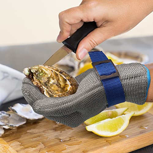 Schwer ANSI A9 Cut Resistant Glove, Food Grade Stainless Steel wire Mesh Metal Gloves, Knife Cutting Gloves for kitchen Mandoline Slicing Butcher Meat Cutting Oyster Shucking Fish Fillet（M, 1 PCS） - size: Medium (Pack of 1), style: 2.0 Steel Wire+hppe