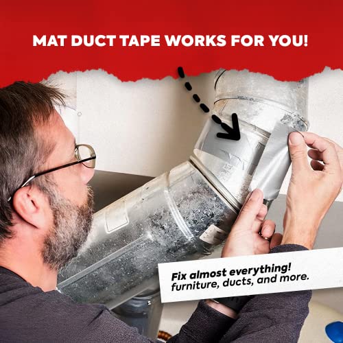 MAT Duct Tape Black Industrial Grade, 2 inch x 60 ft. Waterproof, UV Resistant for Crafts, Home Improvement, Repairs, & Projects - color: Black
