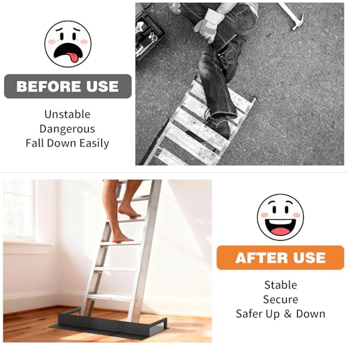 Extension Ladder Stop with Non-Slip Base, Heavy Duty Ladder Stabilizer Fits Ladders Up to 20.7" Wide, Floor Protect Ladder Stabilizer for Telescopic/Straight/Extension Ladders