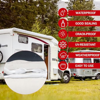 RV Silicone sealant 6Pack, Self-Leveling Lap Sealant for RV Roofs,White RV Caulking Lap Sealants for Camper Trailer Roof Window, Waterproof RV Silicone Sealants Roofing Repair Kit - style: Self Leveling 6 Packs