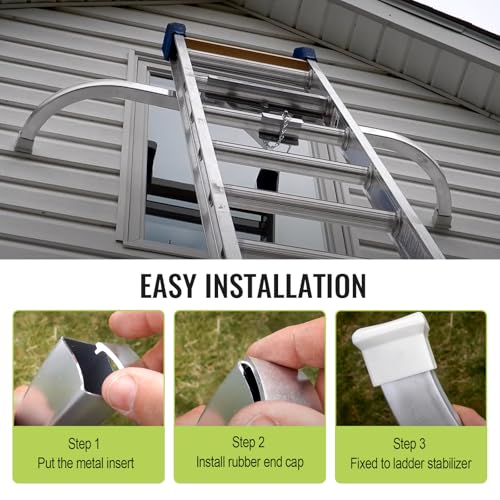 AC36-2 Ladder Stabilizer Rubber End Caps for Werner Standoff/Stabilizer AC78 & AC76, Extension Ladder Stabilizer Pads with Metal Insert, Ladder Rubber End Caps Fits Extension Ladder Standoff, 2 Pack