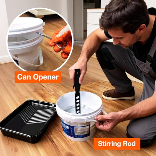 28 Pcs Paint Tray Set, Paint Brush for Wall, Paint Tray, 9" & 4" Paint Roller Covers with Roller Frame, Stainless Steel Pole, House Painting Supplies for Painting Walls, Ceilings, Trim - color: 28 Pack, 9" Paint Trays