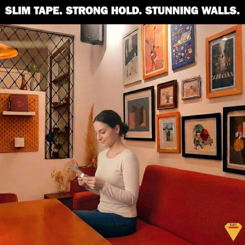KLAPiT Super Tape Clear Double Sided Heavy Duty Adhesive 40in, Enhanced Nano Technology Waterproof Mounting Tape, Holds 50 lb 1.27lb per Inch