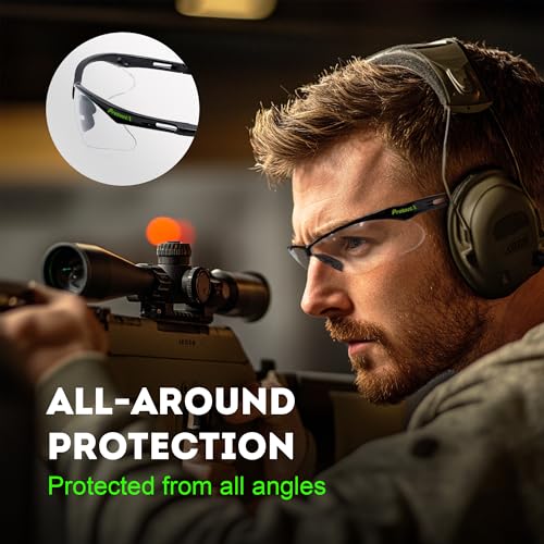 ProtectX Safety Glasses for Men & Women, Safety Sunglasses with Anti-Fog Scratch Resistant Lenses, Non-Slip Grips, ANSI Z87.1 - color: Evergreen Indoor/Outdoor 2 Pk