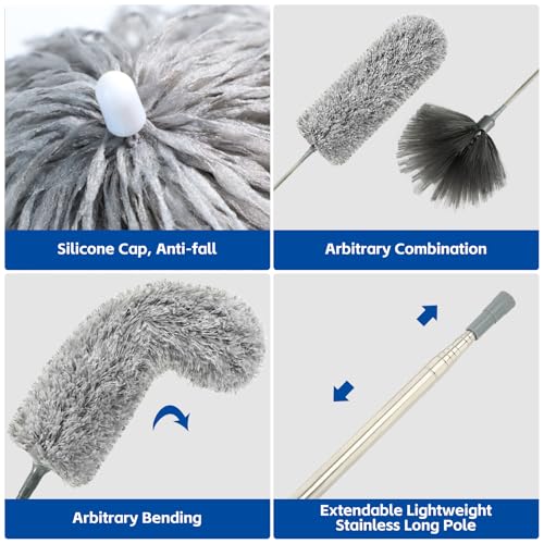AURUZA Cleaning Duster for Cleaning Retractable Gap Dust Cleaner Cleaning Tools,3PCS Duster Kits - size: 3 Pcs Duster Kits