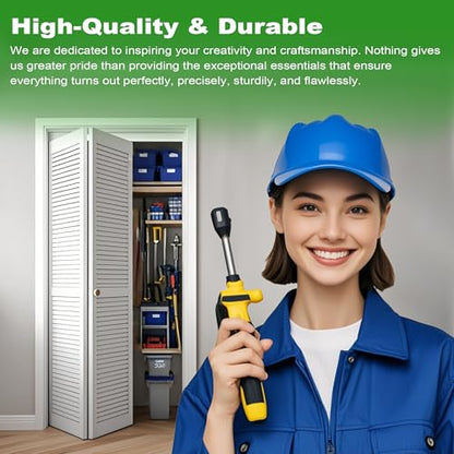 30IN Bi-fold Door Track Kit, 1Kit White Bi-fold Door Hardware Closet Door Track Repair Tool Kit Included Full Accessories - size: 30IN - 1Kit