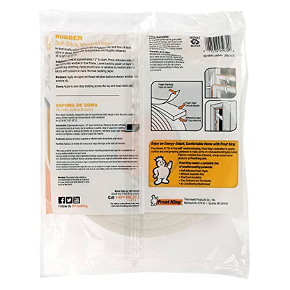 Frost King R516WH Sponge Rubber Foam Tape, 1/4" x 7/16" x 10'