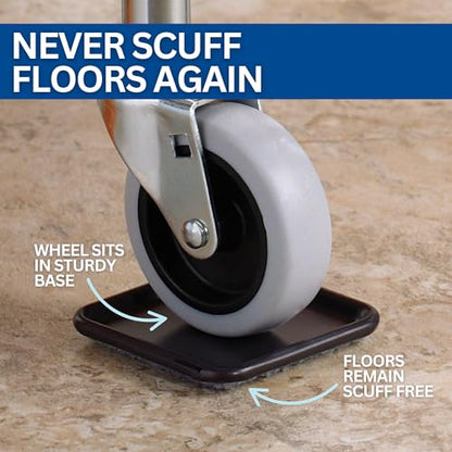 SoftTouch 2-1/2" Square Reusable Carpet Bottom Furniture Caster Cups for Office Chairs, Desks, and Carts, Furniture Wheel Caster Cups for Carpet and Hardwood Surfaces, 12-Pack, Brown/Gray - size: 2-1/2 Inch, 12 Pack, style: Square