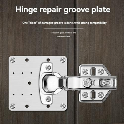 10PCS Hinge Repair Plate,Cabinet Hinge Repair Plate with Customized Screws,Stainless Steel Kitchen Cupboard Door Hinge Repair Brackets with Holes for Kitchen Cupboards - style: Modern-10PCS-square