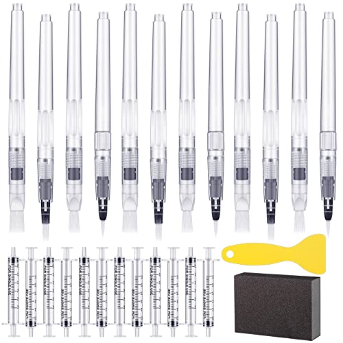26 Pcs Touch up Paint Pen Refillable Wall Repair Kit Fillable Brush Pens for Interior Touch Ups to Drywall, Cabinets Store Furniture House, Wall Paint with Scraper and Sponge