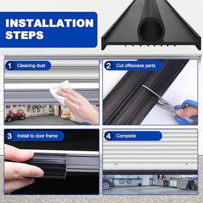 DGSL Garage Door Seals Bottom Rubber Weather Stripping Kit Seal Strip Replacement, Universal Weatherproof Threshold Buffering Sealing Rubber 5/16 inch T Ends (10 Ft, Black) - color: Black, size: 10 Ft