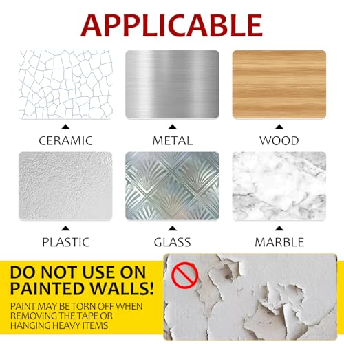 2 Rolls Heavy Duty Double Sided Mounting Tape - 1.2 Inches Wide, 0.07 Inches Thick, 15FT/Roll - Removable, Residue-Free for Home/Office/Outdoor