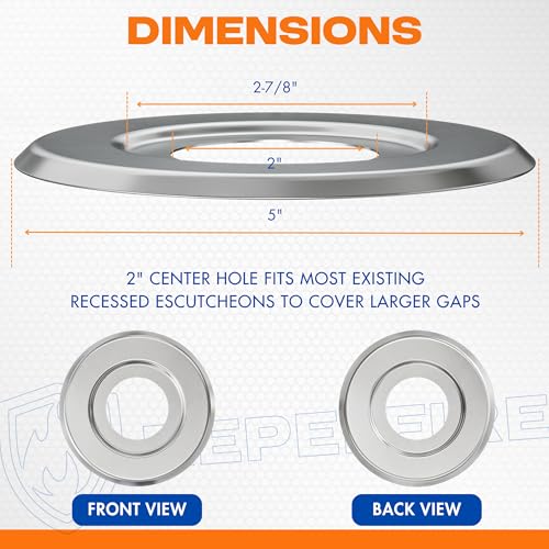 Extension Trim Ring for Recessed Fire Sprinkler Escutcheons - Chrome Oops Ring Cover Holes Up to 5 Inches when Paired with Recessed Escutcheon - Covers Miscuts, Damaged Drywall Around Sprinkler Heads - color: Chrome, size: 1 Pack