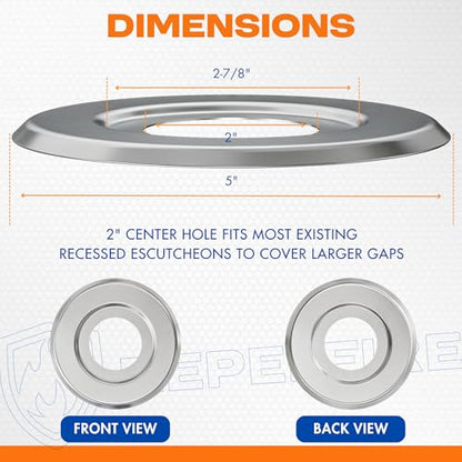 Extension Trim Ring for Recessed Fire Sprinkler Escutcheons - Chrome Oops Ring Cover Holes Up to 5 Inches when Paired with Recessed Escutcheon - Covers Miscuts, Damaged Drywall Around Sprinkler Heads - color: Chrome, size: 1 Pack
