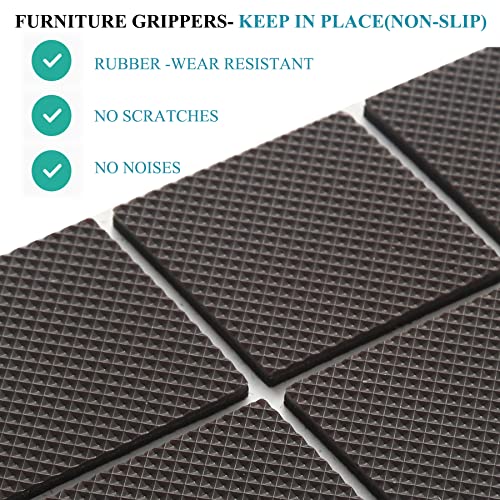 Non Slip Furniture Pads - Round, Square, Rectangle, Furnigear Premium 129 Pieces Furniture Grippers Chair Leg Pads Self Adhesive Rubber Chair Feet- Anti Scratches Furniture Pads for Hardwood Floors - size: Mix 129pcs-Round, Square, Rectangle
