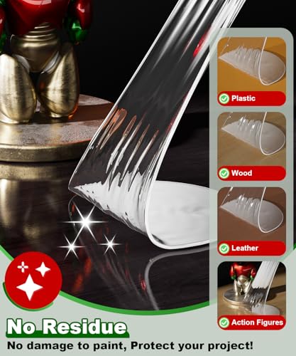 Extra Large 1.18" Mounting Putty for Walls No Damage, Clear Removable Gel Glue Sticky Poster Dots Museum Sticky Tack, Strong Double Sided Tape Fits Picture Craft Decor, 50 Pcs