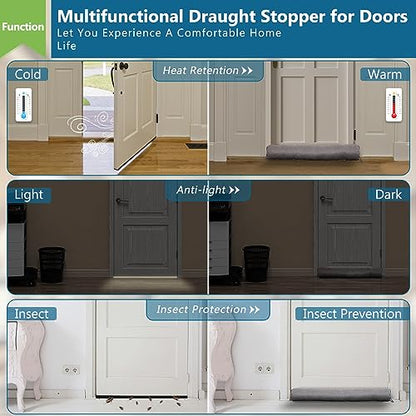 Triangular Under Door Draft Stopper 28 inch Heavy Duty Door Draft Blocker Bottom Door Seal Noise Air Door Guard for Doors and Windows, Gray - size: 28 inch