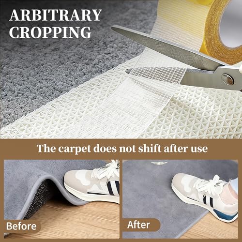 3 Rolls Tearable Double Sided Tape - 2”x 33 Ft Per Roll Heavy-Duty Removable Adhesive No-Scissors Hand-Tear Design Strong Hold No Residue Waterproof Multipurpose Mounting Tape for Carpets Photo Walls